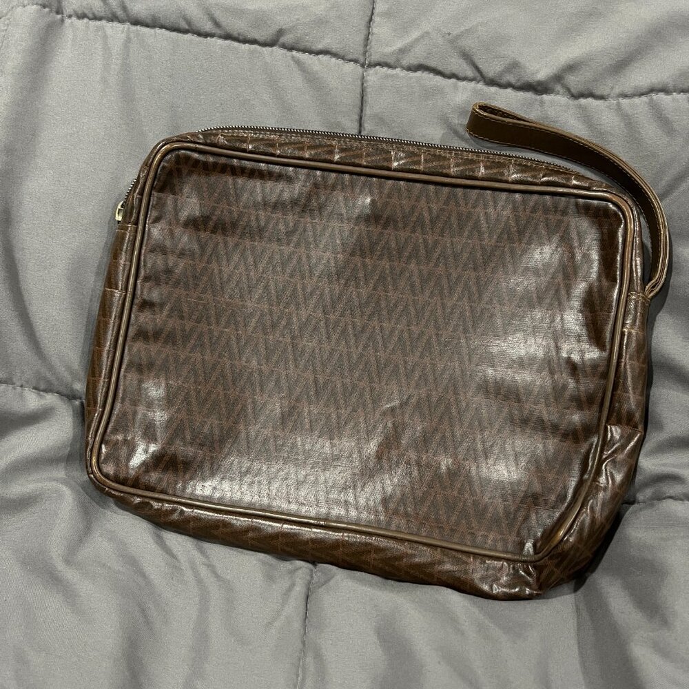 Mario Valentino GUC Large Clutch PVC + Leather Organizer - Picture 3 of 5